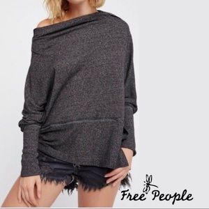 We the Free London Town Asymmetrical Top Charcoal